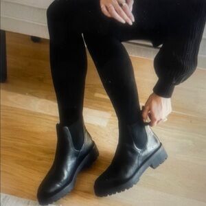 Sam Edelman Justina Black Lug Waterproof Chelsea Boot- Size 10